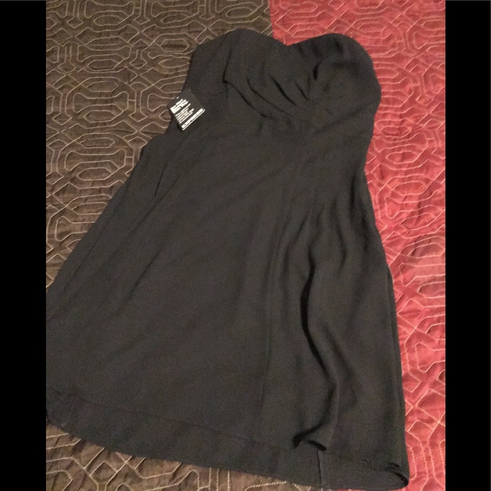 Express Black Strapless Sweetheart Neckline Dress